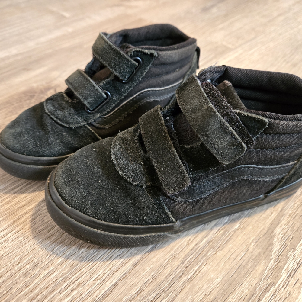 Vans Black Kids Sneakers with Velcro